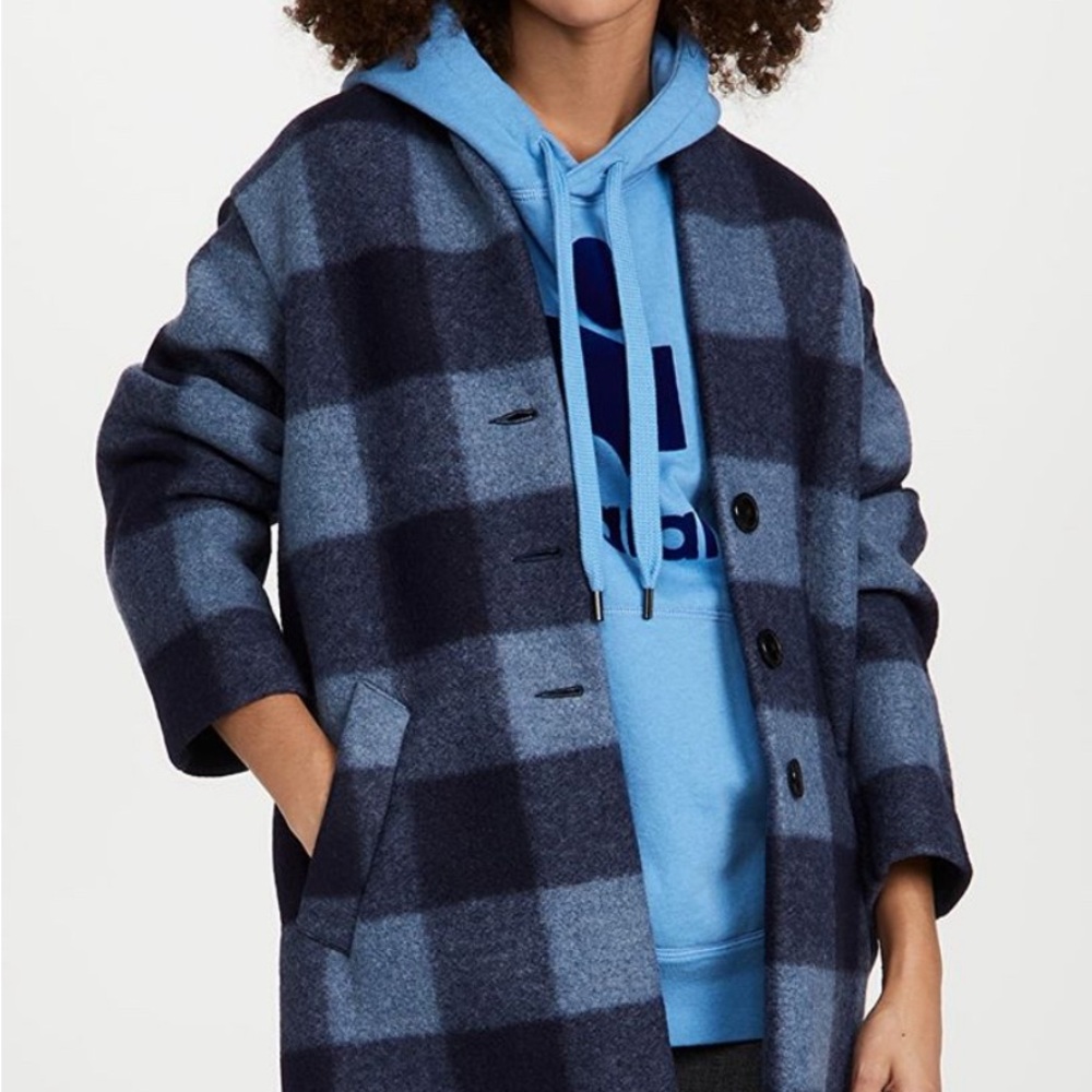 ISABEL MARANT ETOILE
Navy Buffalo Check Gabriel Coat